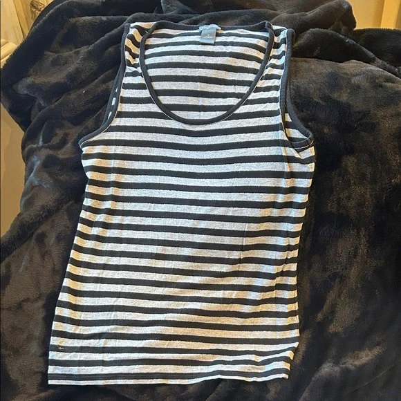 Ann Taylor Black and White Striped Tank Top - Picture 1 of 7